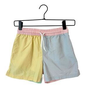 TBBC Boys 7 Country Club Colorblock Swim Trunks Pastel Perfection Preppy Casual